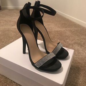 Bedazzled strappy heels. Worn once. Size 7